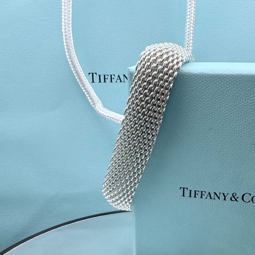 Vintage Tiffany & Co. Somerset Mesh Bangle Bracelet .925 Silver – 7.5” - Picture 7 of 8